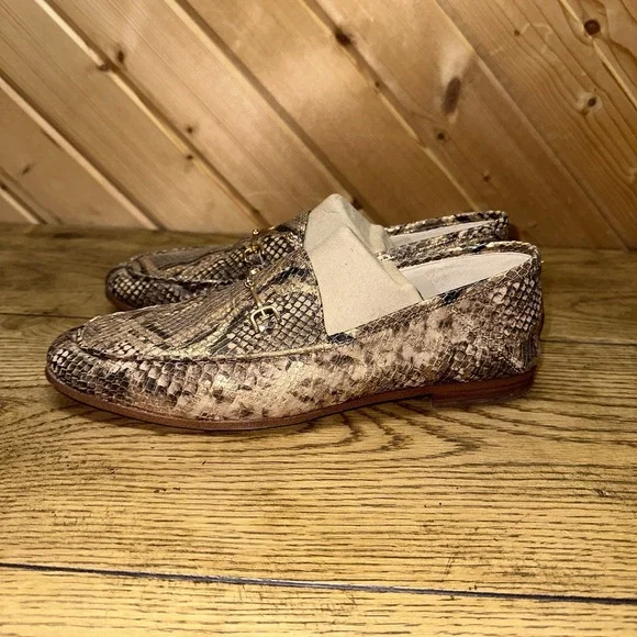 Sam Edelman Loraine Bit Gold Snake Print Loafers Classic | Women's 9M $150 - Picture 4 of 10